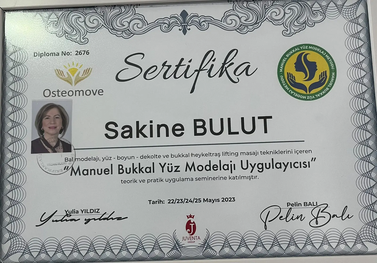 Manuel Bukkal Yüz Modelajı Uygulayıcısı sertifikası